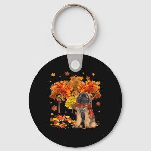 It's Fall Y'all Cute Leonberger Autumn Tree Fall L Key Ring