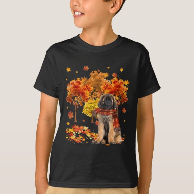 It's Fall Y'all Cute Leonberger Autumn Tree Fall L T-Shirt (Front)