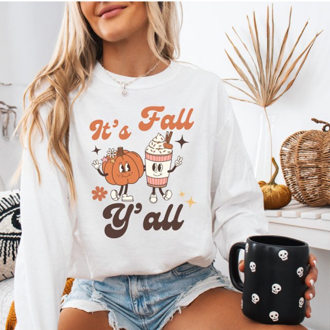 It's Fall Y'all  – Cute Pumpkin & PSL Sweatshirt (Creator Uploaded)