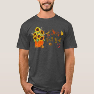 Its Fall Yall Cute Sunflowers Pumpkin Autumn Fall  T-Shirt