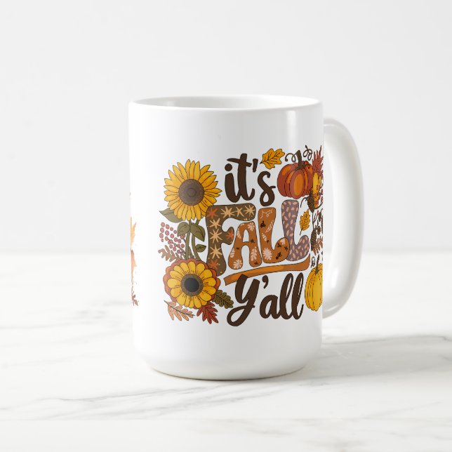 It's Fall Ya'll Dog-Themed Mug (Front Right)