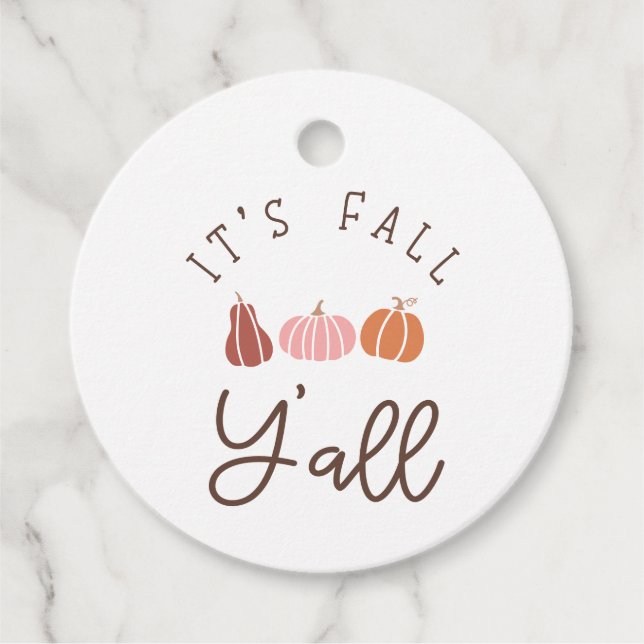 It's Fall Y'all  Favour Tags (Front)