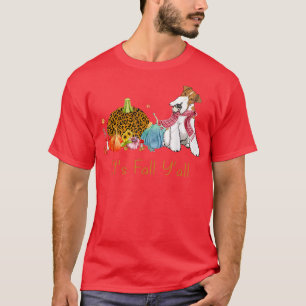 Its Fall Y'all Fo Terrier Dog Fall Scarf Happy Tha T-Shirt