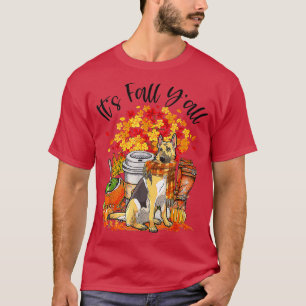 Its Fall Yall German Shepherd Pumpkin Fall Autumn  T-Shirt