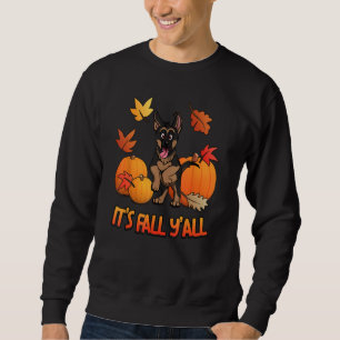 It's Fall Y'all German Shepherd Puppy Pumpkin Edit Sweatshirt