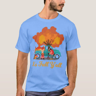 Its Fall Yall Gnome Dwarf Autumn Leaves Fall Pumpk T-Shirt