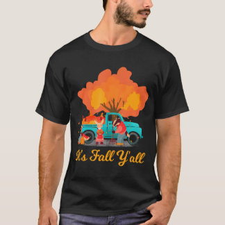 It's Fall Y'all Gnome Dwarf Autumn Leaves Fall T-Shirt