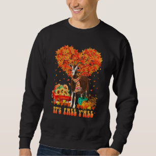 It's Fall Y'all Goat Pumpkin Autumn Tree Fall Than Sweatshirt