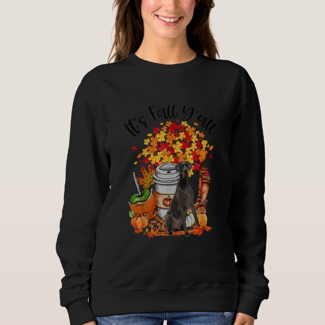 It's Fall Y'all Great Dane Dog Pumpkin Fall Autumn Sweatshirt (Front)