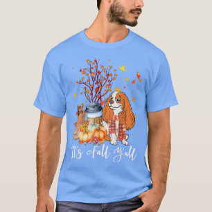 Its Fall Yall King Charles Spaniel Dog Pumpkin Fal T-Shirt