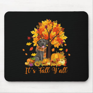 It's Fall Y'all Labrador Black Lab Halloween Thank Mouse Pad