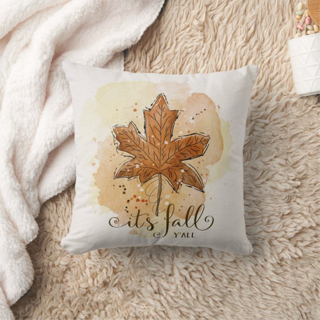 It's Fall Y'all Maple Leaf Cushion (Blanket)