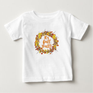 It's Fall Y'all Orange Autumn Leaves Baby T-Shirt