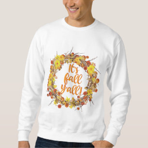 It's Fall Y'all Orange Autumn Leaves Sweatshirt