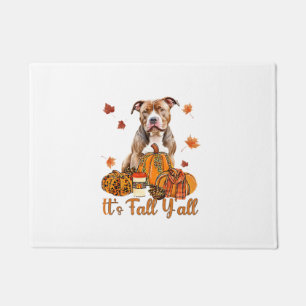 It's Fall Y'all Pitbull Dog Fall Scarf Autumn Pump Doormat