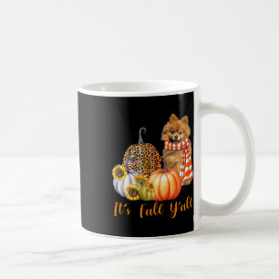 It's Fall Y'all Pomeranian Dog Leopard Pumpkin Fal Coffee Mug