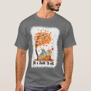 Its Fall Yall Poodle Toy Dog Pumpkin Autumn Bleach T-Shirt