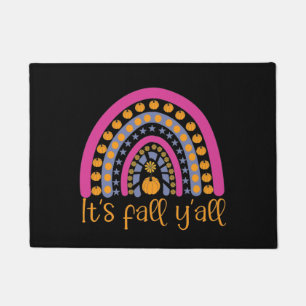 It's fall y'all pumpkin rainbow doormat