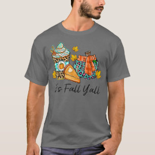 Its Fall Yall Pumpkin Spice Leopard Pumpkin Pie Fa T-Shirt