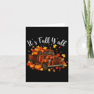 It's Fall Y'all Pumpkin Truck Autumn Tree Hello Fa Card