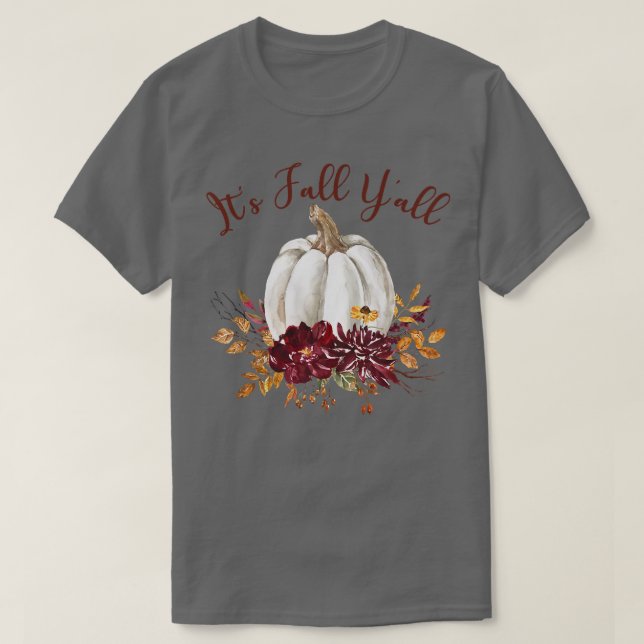 Its Fall Yall Pumpkins floral graphic Autumn Women T-Shirt (Design Front)