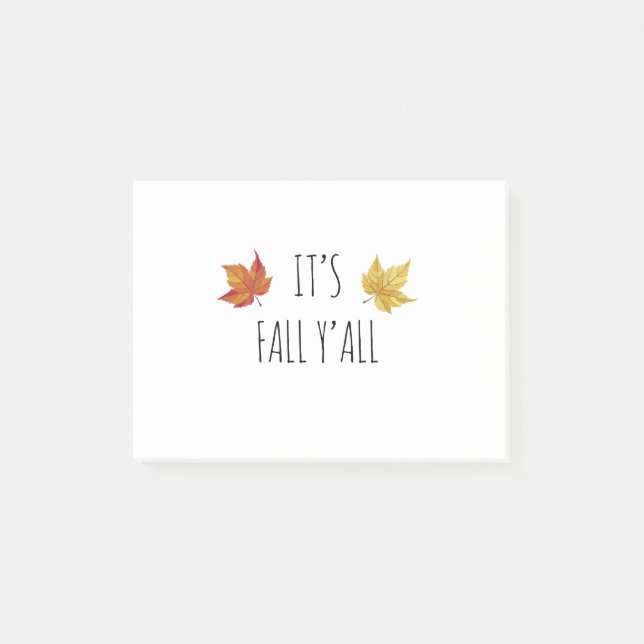 It's Fall Y'all Rae Dunn Inspired Font Fall Post-it Notes (Front)