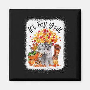 It's Fall Y'all Schnauzer Dog Halloween Thanksgivi Magnet