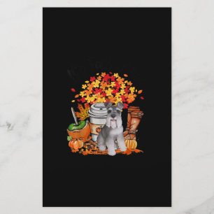 its fall yall schnauzer dog halloween thanksgiving stationery