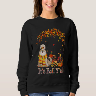 It's Fall Y'all Shih Tzu Bike Pumpkin Spice Autumn Sweatshirt
