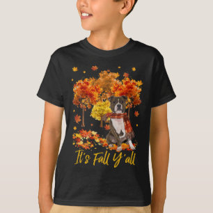 It's Fall Y'all Staffordshire Bull Terrier Dog Tre T-Shirt