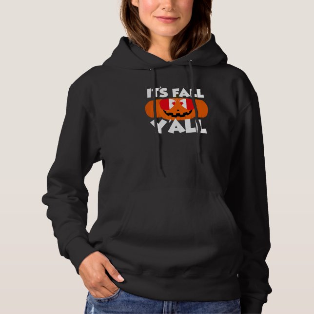 It's Fall Y'all Thanksgiving Pumpkin Canada Glasse Hoodie (Front)