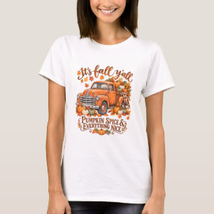 Its Fall Yall Truck Pumpkin Spice Vintage T-Shirt