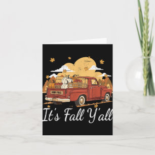 Its Fall Yall Vintage Farmer Truck Pumpkin Autumn Card