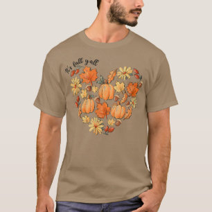 It's Fall Y'all Vintage Pumpkin Leaf Fall Autumn H T-Shirt