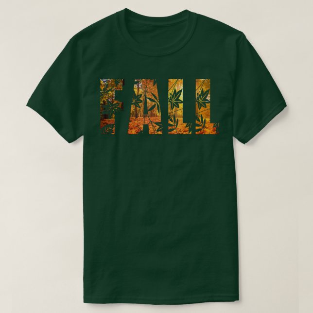 It's Fall Y'all Word Autumn Fall Leaves Tee  (Design Front)