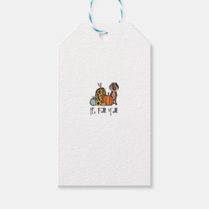It's Fall Y'all Yellow Dachshund Dog Leopard Pumpk Gift Tags