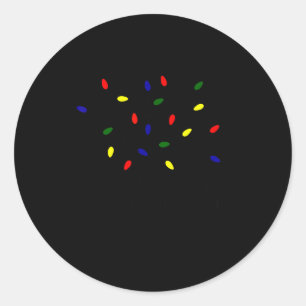 It's Fine I'm Fine Christmas Lights Teacher Xmas  Classic Round Sticker