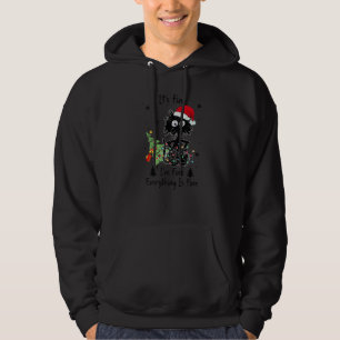 It's Fine I'm Fine Everything Is Fine Cat Christma Hoodie