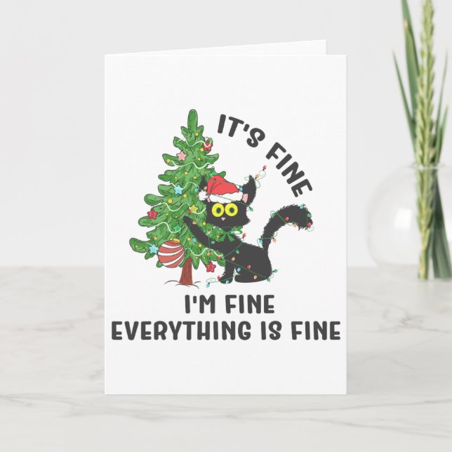 It's Fine Im Fine Everything Is Fine Elf Xmas Matc Card (Front)