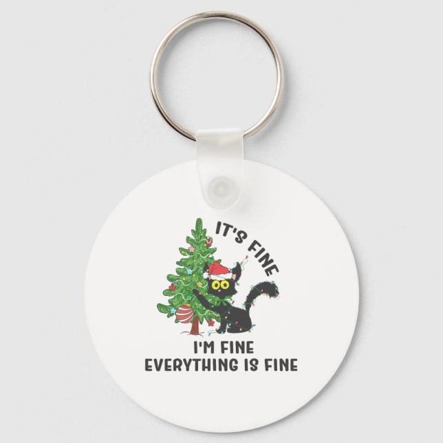 It's Fine Im Fine Everything Is Fine Elf Xmas Matc Key Ring (Front)