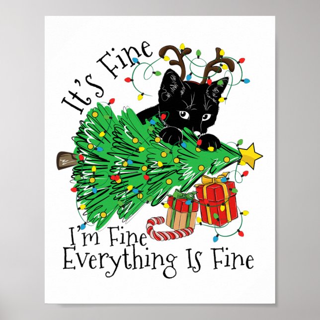 It's Fine I'm Fine Everything Is Fine Fun Christma Poster (Front)