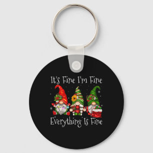 It's Fine I'm Fine Everything Is Fine Gnome Christ Key Ring