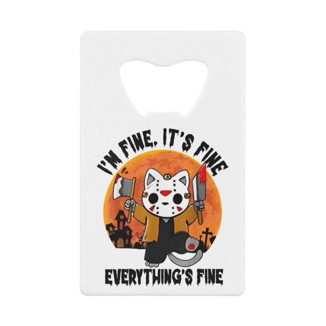 It's Fine I'm Fine Everything's Fine Cat Halloween (Front)