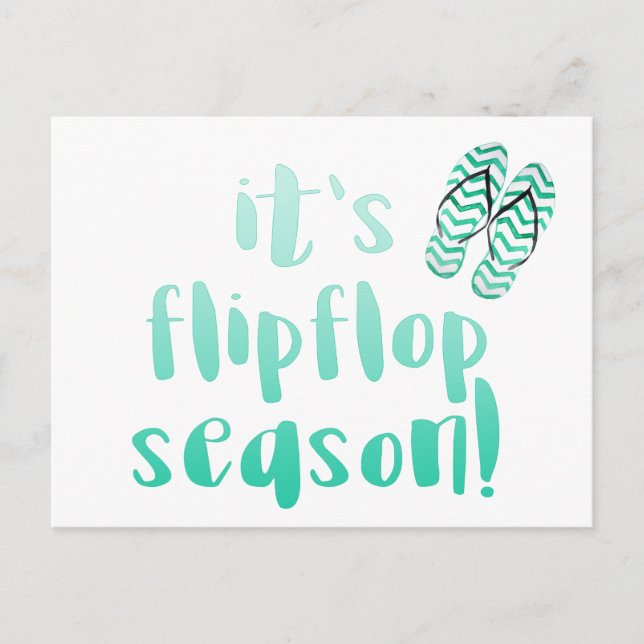 It's Flipflop Season - Fun Summer Quote Postcard (Front)