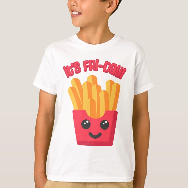It's Fri-Day! Cute French Fry Cartoon T-Shirt (Front)