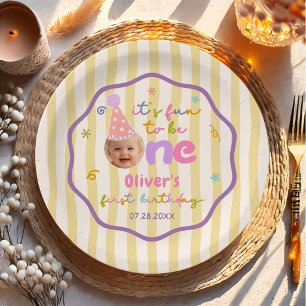 It's Fun to Be One Birthday Paper Plates