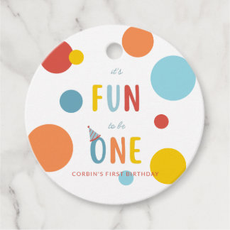 It's Fun To Be One Birthday Party Favor Tags
