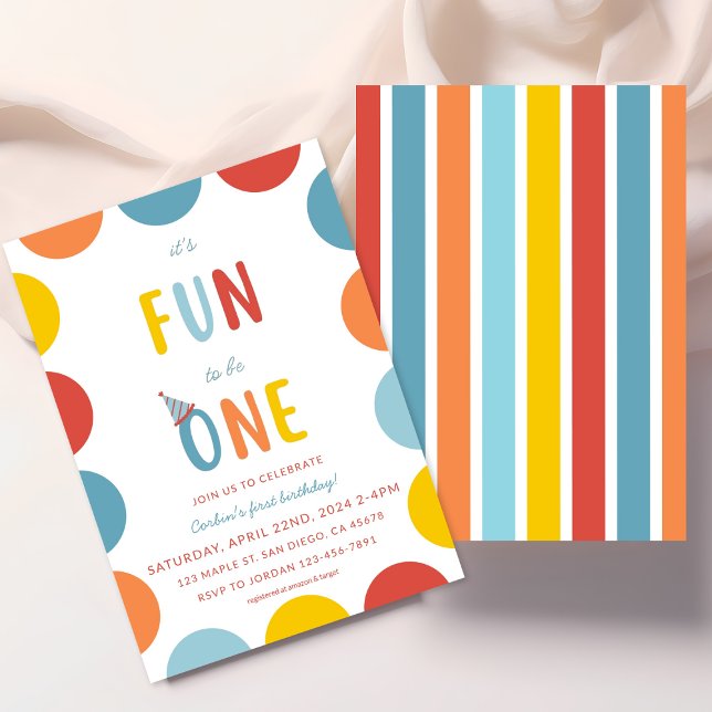 It's Fun To Be One Birthday Party Invitation (Creator Uploaded)
