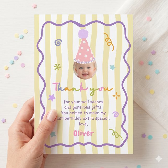 It's Fun to Be One Birthday Thank You Card (Creator Uploaded)