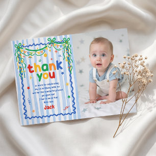 It's Fun To Be One Boy Birthday Thank You Card